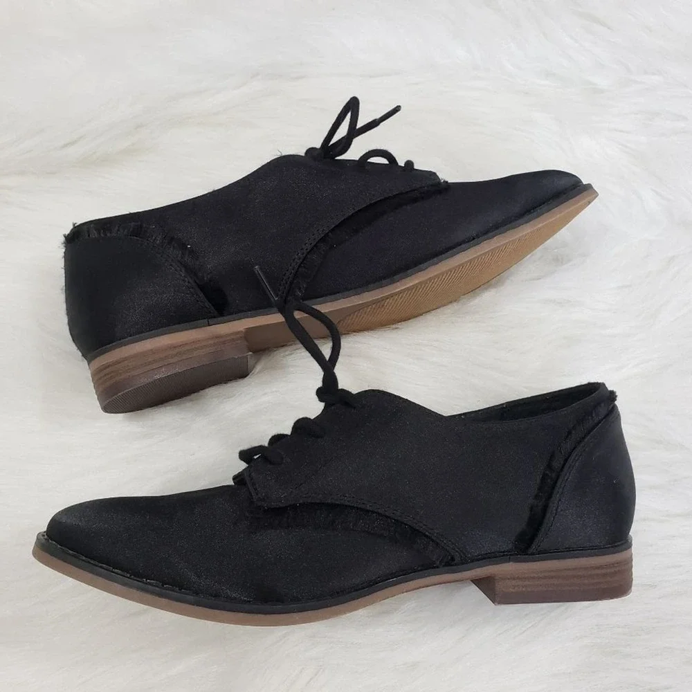 Sugar dramadays black satin oxford shoes woman's size 7 NEW no lid on box - Picture 5 of 9